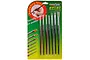 Trumpeter Master Tools 7-piece modeling brush set in original blister packaging, featuring a mix of flat and pointed brushes with dark handles.