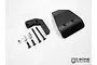 T-Bone Racing black skid plate set for Axial Yeti Score including mounting hardware, spacers, and screws on a white background.