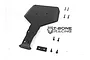 T-Bone Racing black chassis skid plate set for Axial Yeti Score Trophy, including mounting hardware and a small bracket on a white background.