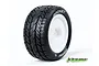 Louise 2.2" Rear E-Rocket Tyres on White Dish Rims - Glued Buggy Wheels w/ Foam 2Pcs L-T3188SWKR