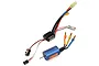 Hobbywing EzRun 18A ESC and brushless motor combo featuring a blue motor and black ESC with pre-soldered connectors.