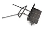 A grey plastic center rear tube chassis component for the Traxxas Unlimited Desert Racer, shown from a high-angle perspective against a white background.