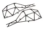 Left and right grey plastic tube chassis roll cage sections for the Traxxas Unlimited Desert Racer RC truck.