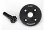 Traxxas TRX-4 underdrive crown and pinion gear set featuring a black machined 35T ring gear and 10T pinion gear.