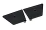 Two black plastic number plates for Traxxas UDR RC truck, showing mounting holes and raised screw bosses.