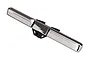 A chrome-finished rear bumper for the Traxxas TRX-4 Ford Bronco RC crawler, featuring a black plastic mounting bracket.