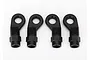 Four black Traxxas TRX-4 off-set rod ends arranged in a row on a white background.