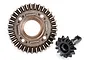 Traxxas UDR steel differential ring gear and pinion gear set for RC vehicles.