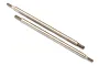 Two polished metal shock shafts for Traxxas UDR RC vehicles, shown side-by-side against a white background.