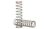 Two Traxxas TRX-4 GTS shock springs with orange identification stripes on a white background.