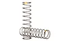 Two Traxxas TRX-4 GTS shock springs with yellow identification stripes on a white background.