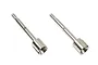 Two Tamiya metal long wheel axles shown side by side against a white background.