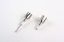 Two Tamiya metal differential cups with splined shafts on a white background.