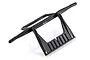 A black plastic RC front bumper spare part for Tamiya vehicles, shown from a high angle against a white background.