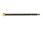 A Tamiya metal rear axle shaft with an integrated brass-coloured hex nut, shown against a plain white background.