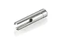 A silver-coloured cylindrical Tamiya aluminium antenna holder with a slotted end, isolated on a white background.