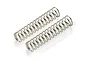 Two silver-coloured metal coil springs for RC car shock absorbers, positioned side-by-side on a white background.