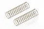 Two silver-coloured metal coil springs for RC car shock absorbers, shown against a clean white background.