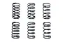 Six black Tamiya RC shock springs arranged in two rows of three, with red, yellow, and blue paint markings indicating different stiffness levels.