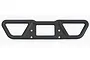 A black RPM RC rear bumper for a T/E-Maxx RC truck, featuring a wide, angular design with two large triangular cutouts and four mounting holes.