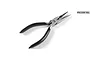Tamiya long nose pliers with black rubberized handles and a metal head, featuring a built-in wire cutter and Tamiya branding on the pivot point.