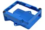 A blue RPM ESC cage and mount set for Traxxas VXL-3S, shown from a high angle against a white background.