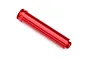 A single red anodized aluminium shock body for a Traxxas RC vehicle, shown against a plain white background.