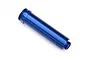 A blue anodized aluminium shock body for a Traxxas UDR RC car, shown against a plain white background.