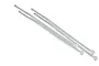 A small group of clear plastic cable ties arranged diagonally against a white background.