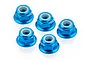 Tamiya 4mm Blue Aluminium Flanged Nyloc Nuts 5Pcs 53159