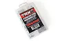 A Traxxas TRX-4 stainless steel hardware kit in a clear plastic compartment box on a white background.