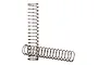 Two silver metal coil shock springs for Traxxas RC vehicles, one standing upright and one lying horizontally on a white background.