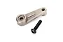 A steel servo horn for Traxxas TRX-4 and TRX-6 RC vehicles, shown with a black mounting screw against a white background.
