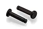 Two black metal suspension pins for RC cars, shown against a white background.