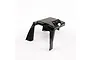 A black plastic Rovan 45cc 2-stroke engine cylinder heat guard shown from a high angle against a white background.