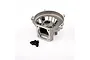 A Rovan 45cc 2-stroke engine crankcase with pre-installed bearings and seals, accompanied by four black mounting bolts.