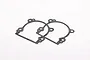 Two flat, grey Rovan 45cc 2-stroke engine crankcase gaskets shown against a plain white background.