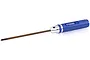 HSP 3.5mm Phillips head screwdriver with a blue knurled aluminium handle and a brown steel shaft against a white background.
