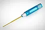 HSP 1.5mm hex driver with a blue knurled aluminium handle and a gold-coloured metal tip against a white background.