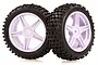 HSP 2.3" Front Buggy Tyres on White Rims - Wheels 2Pcs 06010F