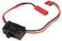 HSP receiver power switch with red and black wiring, JST connector, and T-style plug against a white background.