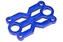 A blue anodised aluminium upper centre differential plate for an HSP 1/8 scale RC car, featuring a geometric cutout design.