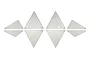 A set of eight triangular stainless steel diamond plate panels for an RC vehicle, arranged symmetrically on a white background.