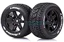 Louise 5.5" X-Rocket MFT Tyres on Black Spoke Rims - Glued Wheels 2Pcs L-T3295B