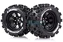 Louise 2.8" MT-Mcross Tyres on Black Spoke Rims - Glued Truck Wheels w/ Foam 2Pcs L-T3274BM