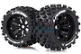 Louise 3.8" MT-Rock Tyres on (1/2 Offset) Black Rims - Glued Wheels 2Pcs L-T3277BH