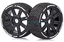 Louise 3.3" GT-Shiv MFT (Soft) Tyres on Black 8 Spoke Rims - Glued Wheels 2Pcs L-T3284SB