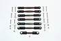 GPM Steel Traxxas Slash 2WD Complete Turnbuckle Set 7Pcs w/ Hardware SLA2W160ST-OC-BEBK