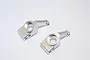 Two silver aluminium rear hubs for Traxxas Rustler VXL RC cars by GPM Racing.