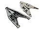 Traxxas UDR front right lower suspension arm in satin chrome finish with a separate matching insert piece.